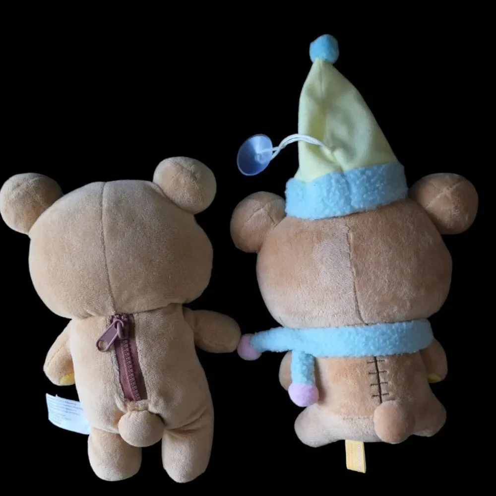 San-X Sanrio Rilakkuma Plush Bears (2) Cartoon Cute Stuffed Animals Japan EUC